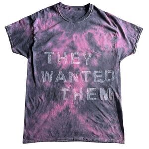 Hand-Dyed mgk Papercuts Lyric Pink Black Tie-Dye T-Shirt Unisex L